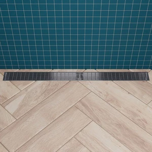 Drenaje de ducha lineal de acero inoxidable marca ALFI ABLD36D 36" con líneas de ranura - Imagen 1 de 7
