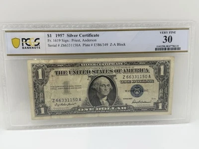 Series 1957 $1 Silver Certificate Dollar PCGS 30, 66331150 Fancy Serial Number - Image 1 of 4