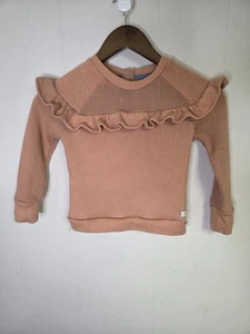 7 for All Mankind Girls Light Orange Sweater Ruffle Size 6 - Picture 1 of 4