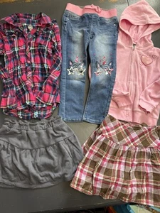 Girls Lot 5/6 Flannel Plaid Gymboree Skort  Jeans Pink Jacket  - Picture 1 of 8