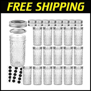 16-Pack 12 oz Mason Jars with Lids - Perfect for Canning and Wedding Favors - Picture 1 of 10