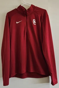 Nike Herren Large USC Trojaner Dri-FIT Pullover Zip Langarmshirt Rot Thermo - Bild 1 von 7