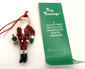 Tiny Trimmings Hand Painted Pewter Articulated Santa Ornament in Original Box - Picture 1 of 4