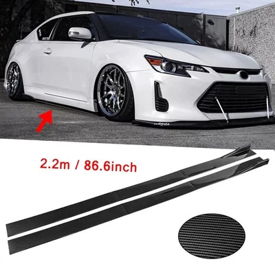 Carbon Fiber 86.6inch Side Skirt Extensions Rocker Panel For Scion TC 2005-2016 Foto 1 de 4