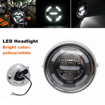 Universal LED Headlight Hi/Lo Beam DRL For Honda Harley Suzuki Kawasaki Ducati - Image 1 of 4