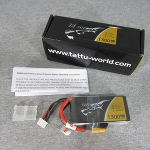Tattu LiPo Battery 1300mAh 45c 11.1V 14.4Wh with XT60 Plug - Picture 1 of 6
