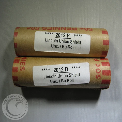 2012 P&D OBW LINCOLN UNION SHIELD UNC/BU ROLLS OUT OF BANK BOXES Cover