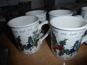 Brand New Portmeirion Holly and Ivy mugs x4 - Picture 1 of 2
