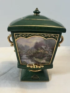 Thomas Kinkade Music Jewelry Box Hinged Lid Plays Sentimental Journey 3X3X4.5 - Picture 1 of 7