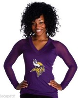  All Sport Couture NFL Womens Minnesota Vikings Wildkat Shirt NWT XS, S, M, L