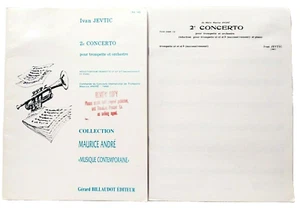 Ivan Jevtic 2e Concerto Pour Trompette et Orchestre Trumpet for Orchestra Andre' - Picture 1 of 6