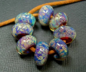 5 FISCHE ~ Handarbeit Lampwork Boro Zwischenring Perlen ~ Fresko Leidenschaft (8) - Bild 1 von 1