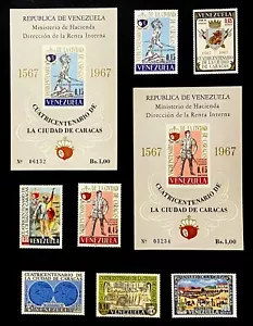 StampTLC Venezuela C952 1967 Blätter Caracas Stadt Jubiläum Hacienda Karte Arme - Bild 1 von 1