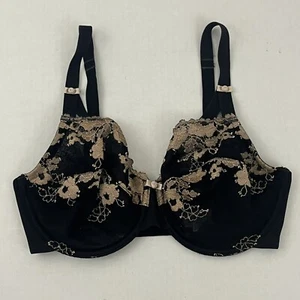 Sujetador Wacoal Opulence malla encaje sin forro con aros para mujer 32DDD #851112 negro - Imagen 1 de 6