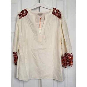 Knox Rose Women's Cream Balloon 3/4 Sleeve Woven Top- Size Medium - Picture 1 of 5