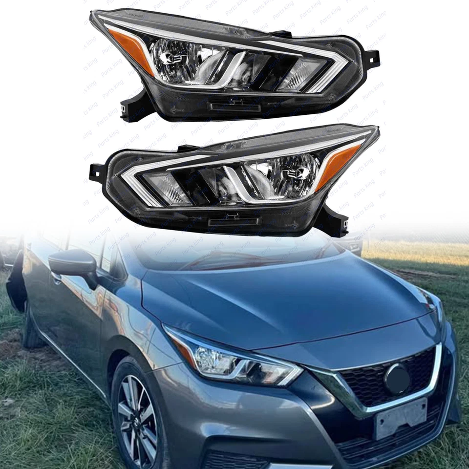 For 2020 2024 Nissan Versa Headlight Assembly Left Driver Right Passenger Pair - Image 1 of 4