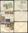 INDIA KG5 1929-30 AIRMAILS + REGISTERED + BLOCKS...23 stamps on 3 COVERS
