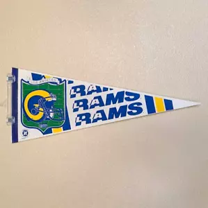 Vintage 90's LOS ANGELES RAMS Pennant Full Size 30"x12" WinCraft NFL Football - Picture 1 of 16