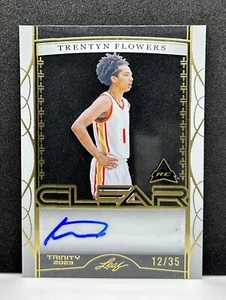 Trentyn Flowers 2022-23 Leaf Trinity CLEAR ACETATE ARC AUTO #d 12/35 36ers RC - Picture 1 of 2