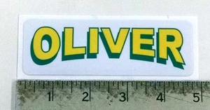 "Calcomanía vintage Oliver amarilla/verde 4,7""x1,5" - Imagen 1 de 1