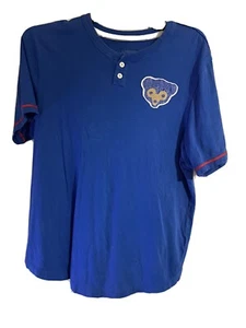 CHICAGO CUBS JERSEY T SHIRT Cubbies Sewn Logo Patch Cooperstown Collection LARGE - Picture 1 of 5