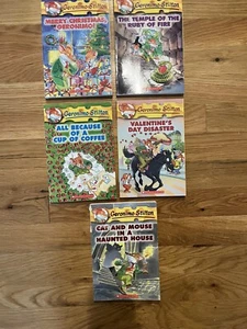 LOT OF 5 GERONIMO STILTON PAPERBACK  BOOKS (Valentine’s, Haunted House, Coffee) - Bild 1 von 1
