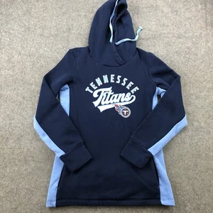 Tennessee Titans Hoodie Womens Small Blue Fleece Spell Out Logo Graphic Fanatics - Picture 1 of 9