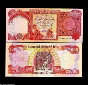 50000 IRAQI DINARS  25000 IRAQ x 2 Pcs UNC Lot 50,000 IQD Currency Money Bundle - Picture 1 of 4