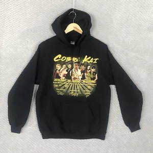 GILDAN Cobra Kai Hoodie Mens Medium M Black Pullover Heavy Blend Graphic - Picture 1 of 18