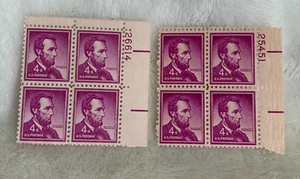 US 1954 Stamp Abraham Lincoln 2 Plate Block Of 4 4c Scott #1036 * READ - Picture 1 of 6
