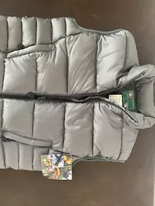 L L Bean Wild Roses M Slate Blue Down Puffer Vest New Small - Picture 1 of 8