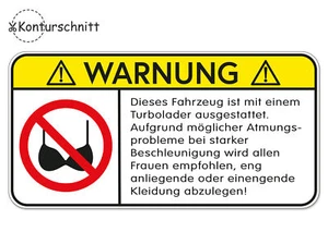 WARNUNG Turbolader Tuning Auto Aufkleber PKW Büstenhalter Shocker Sticker JDM - Bild 1 von 1