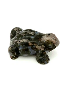 Estatuilla de rana tallada con piedras preciosas de llanita multicolor natural, 84,84 g (2,99 oz) - Imagen 1 de 1