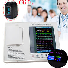 Digital 3-Channel 12-Lead ECG EKG Machine Electrocardiograph Interpretation+Gift