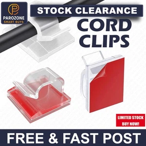 100 pièces mini clips de cordon auto-adhésifs support de câble voiture fil organisateur transparent - Photo 1/7