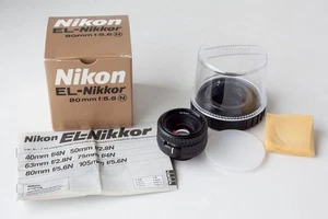 Lente de ampliación Nikon EL Nikkor 80 mm f/5,6 N M39 con estuche y caja - Hecha en JAPÓN - Imagen 1 de 5