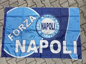 Bandiera napoli 150x100cm con logo e sfondo a scacchi - CON ASOLA PER ASTA - Foto 1 di 1