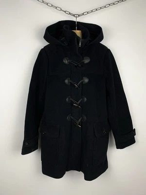 Burberry London спортивное шерстяное пальто женщины размер Великобритании 14 США 12 дизайнерский с капюшоном - Изображение 1 из 4