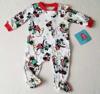 Disney Mickey and Minnie Holiday Sleeper Talla 0-3 Meses NUEVO Foto 1 de 2