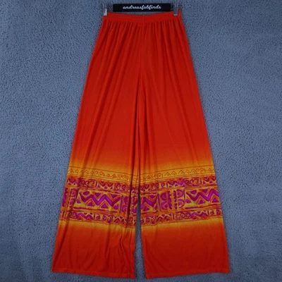 Tara Grinna Pants Womens S Orange Pull On Coverup Swim Resort Beach Art Abstract - Image 1 of 4