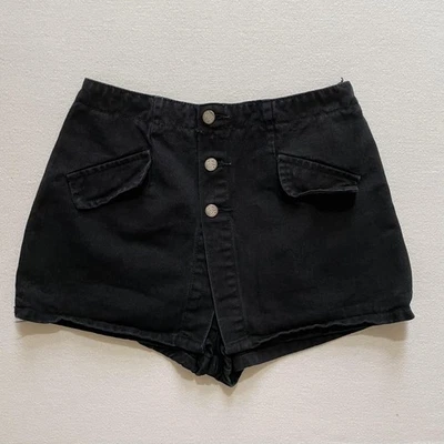 Vintage Just USA Skort Womens 9 Denim High Waist Button Fly Made in USA 90s - Image 1 of 4