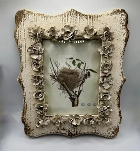 Beautiful ORNATE Dogwood Blossom 3D Metal And Wood PICTURE FRAME 5x7 - Picture 1 of 8