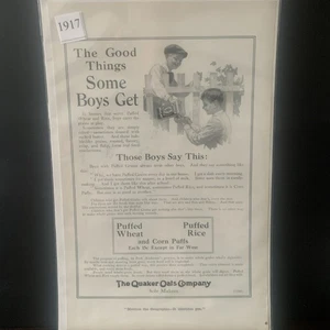 Vintage 1917 Quaker Oats Company The Good Things Some Boys Get Advertisement - Bild 1 von 2