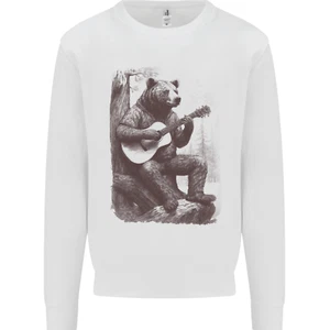 A Cool Bear Playing the Acoustic Guitar Kids Sweatshirt Jumper - Picture 1 of 3