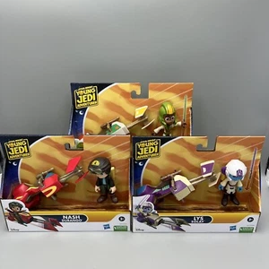 Lot of 3! Star Wars Young Jedi Adventures Speeder Saber Figures. Nash, Kia & Lys - Picture 1 of 10