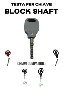 TESTA DI RICAMBIO IMPUGNATURA PER CHIAVE BLOCK SHAFT PLASTICA COLORE GRIGIO v2 - Foto 1 di 4