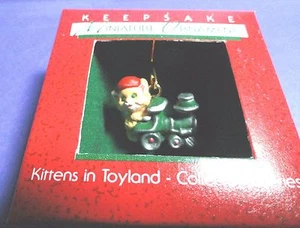 Hallmark 1988 Kittens in Toyland #1 Cat Train Miniature Ornament First in Series - Picture 1 of 1