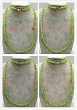 Charming Pretty 2x4mm Green Peridot Gems Rondelle Beads Necklace Bracelet Set