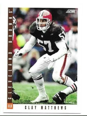 CLAY MATTHEWS 1993 SCORE CARD FLAWLESS CONDITION - Image 1 of 2