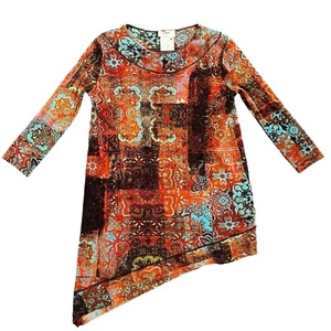 Fuzzi Jean Paul Gaultier Mesh Floral Abstract Red Long Sleeve Top 90s Medium - Picture 1 of 10